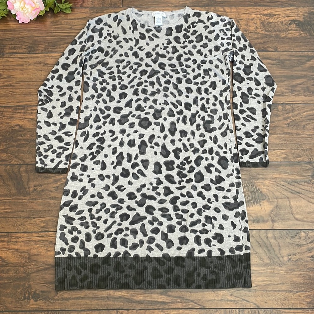 Leopard print sweater dress